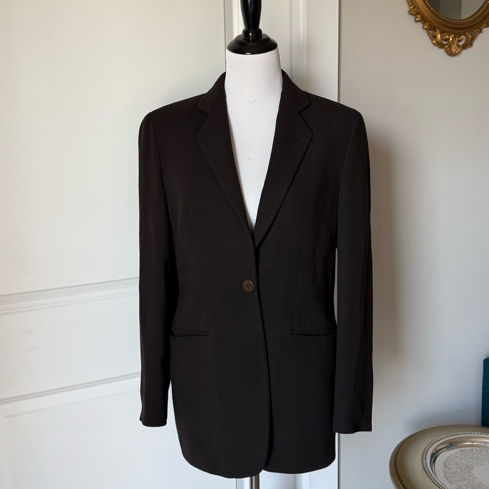Giorgio Armani Blazer IT 38 Black Wool Made in Italy Tailored Jacket